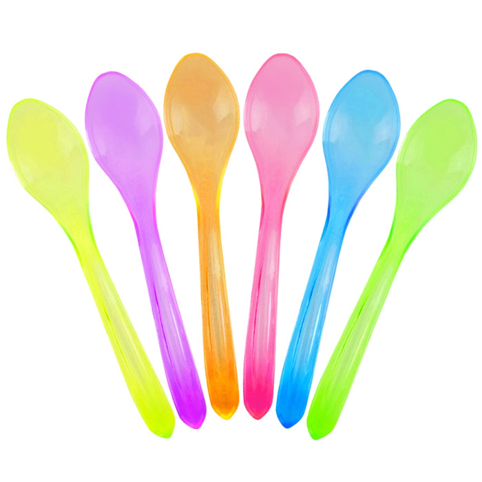 UNIQIFY® Transparent Mixed Curve Ice Cream Spoons