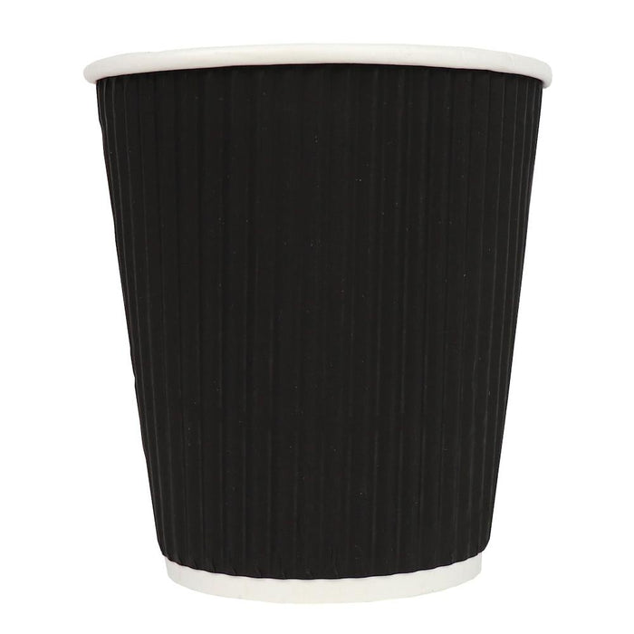 UNIQ® 8 oz Black Ripple Double Wall Paper Hot Cups